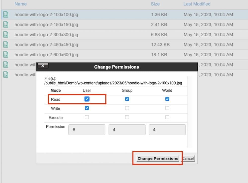 Fix file Permission