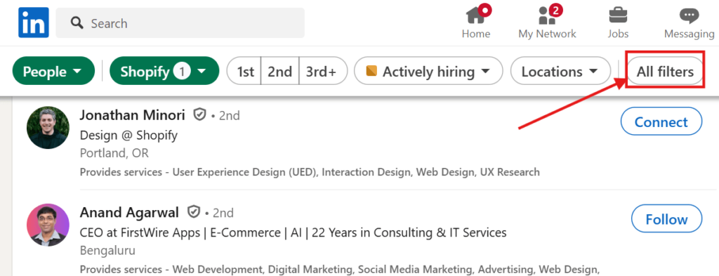 Filter out the top role employee