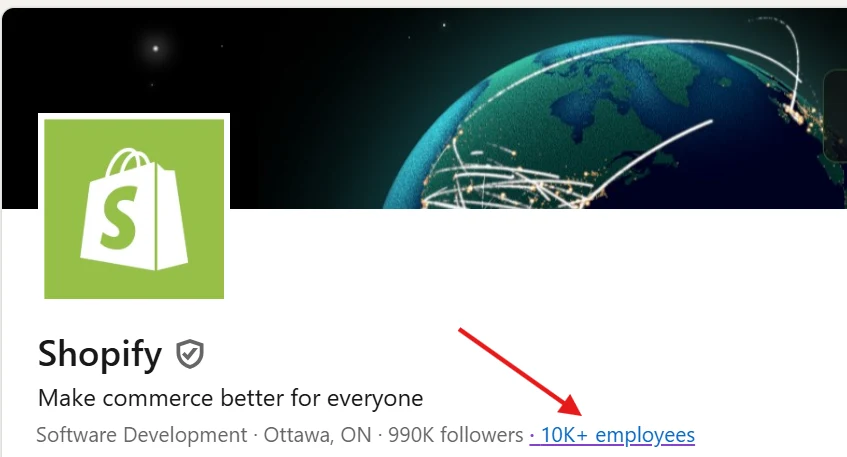Go to number of employees on LinkedIn